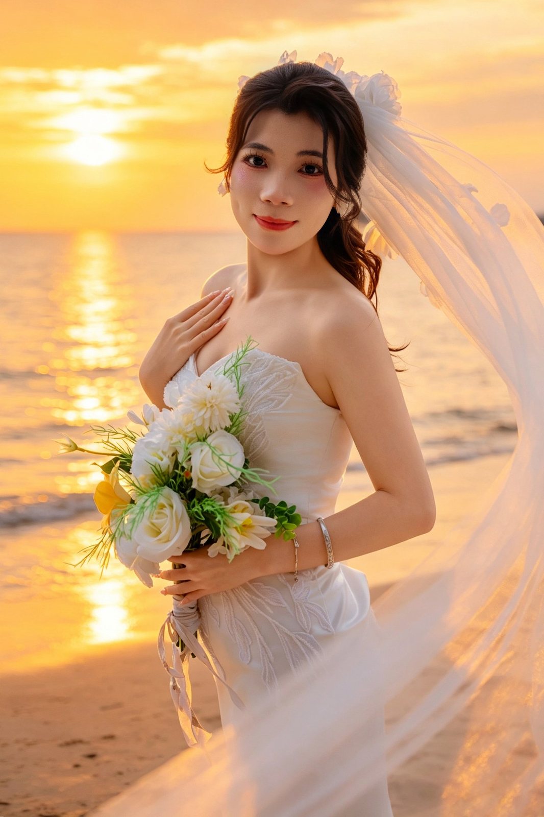 落日捧花